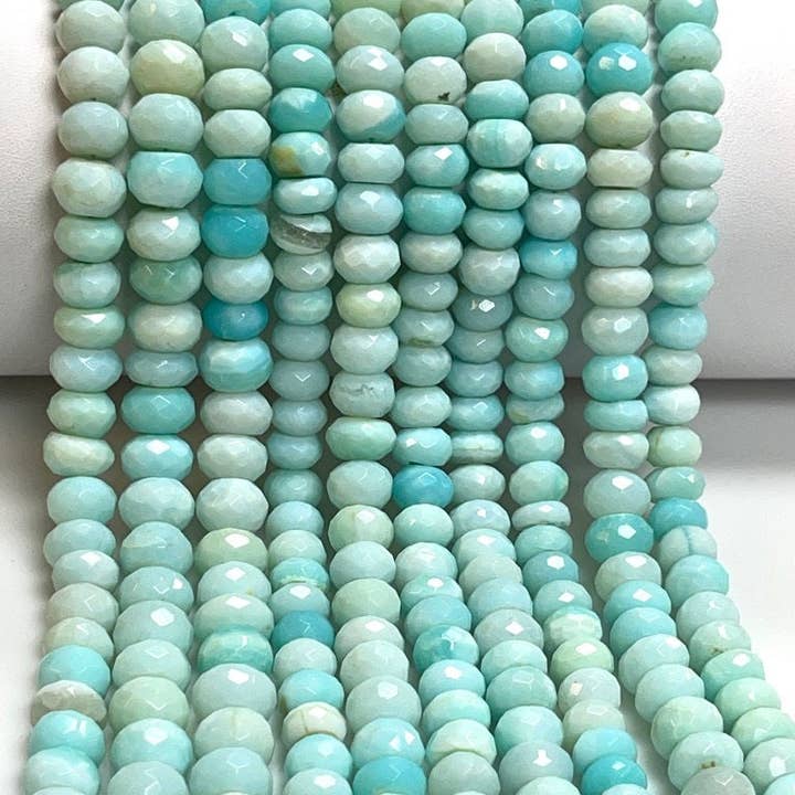 TRIVENI USA INC - Wholesale Beads - 4-5mm AAA Faceted Blue Shaded Peruvian Opal Gemstone7