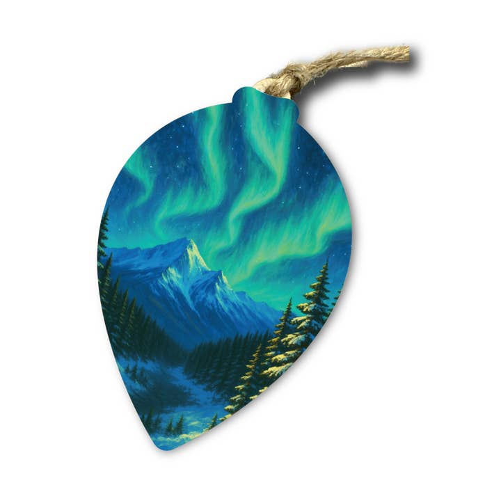 Wooden Northern Lights Puzzle Ornament – Aurora Borealis for wholesale by The Product Barn