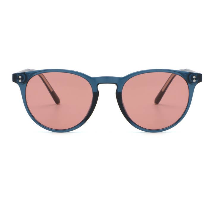 ACCITY - Wholesale Sunglasses - Unisex - FASHIONABLE FAUX ACETATE ROUND FRAME SUNGLASSES_CWASG05065