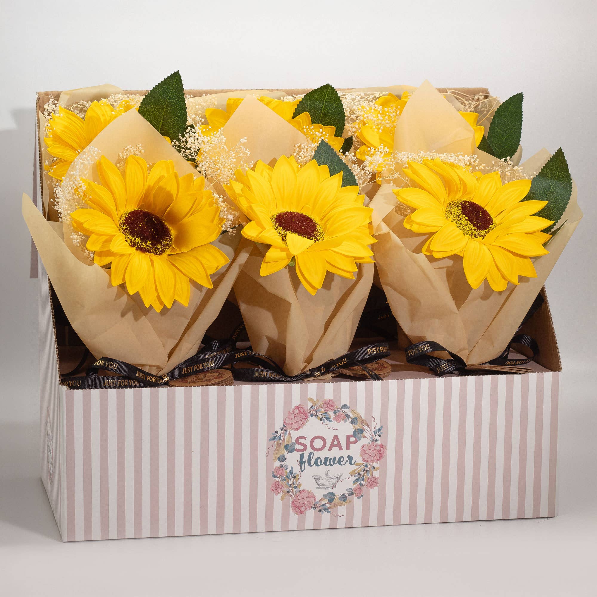 AW Artisan - Wholesale Bar Soap - 6x Box of Soap Flowers - Bouquet of a Sunflower2