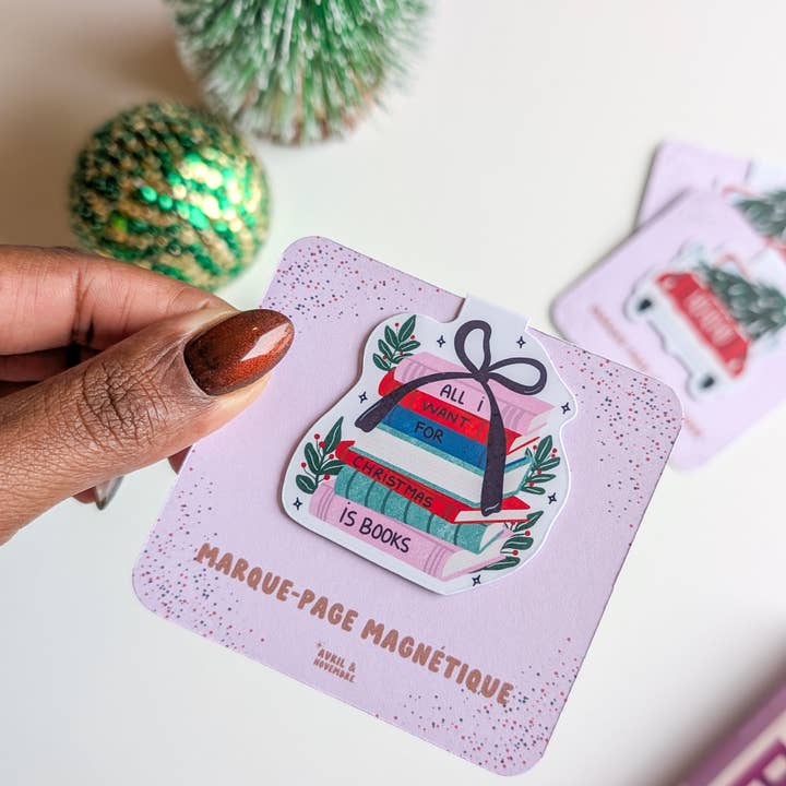 Avril & Novembre - Wholesale Bookmark - Magnetic Bookmark - All I want for Christmas is books1