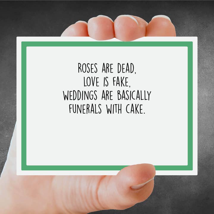 Snarky Card - Wedding - Roses Are Dead for wholesale by Snarky Megs