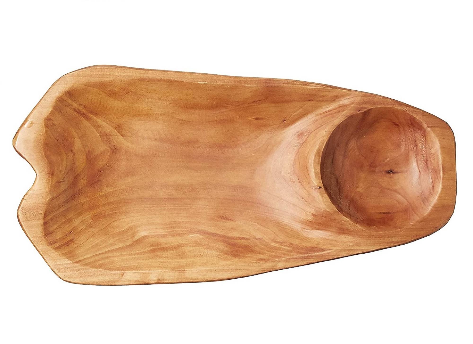 Enrico – wholesale Tallrik – 14" Rotträ Trächip & Dippfat – Rustikt Handgjort4