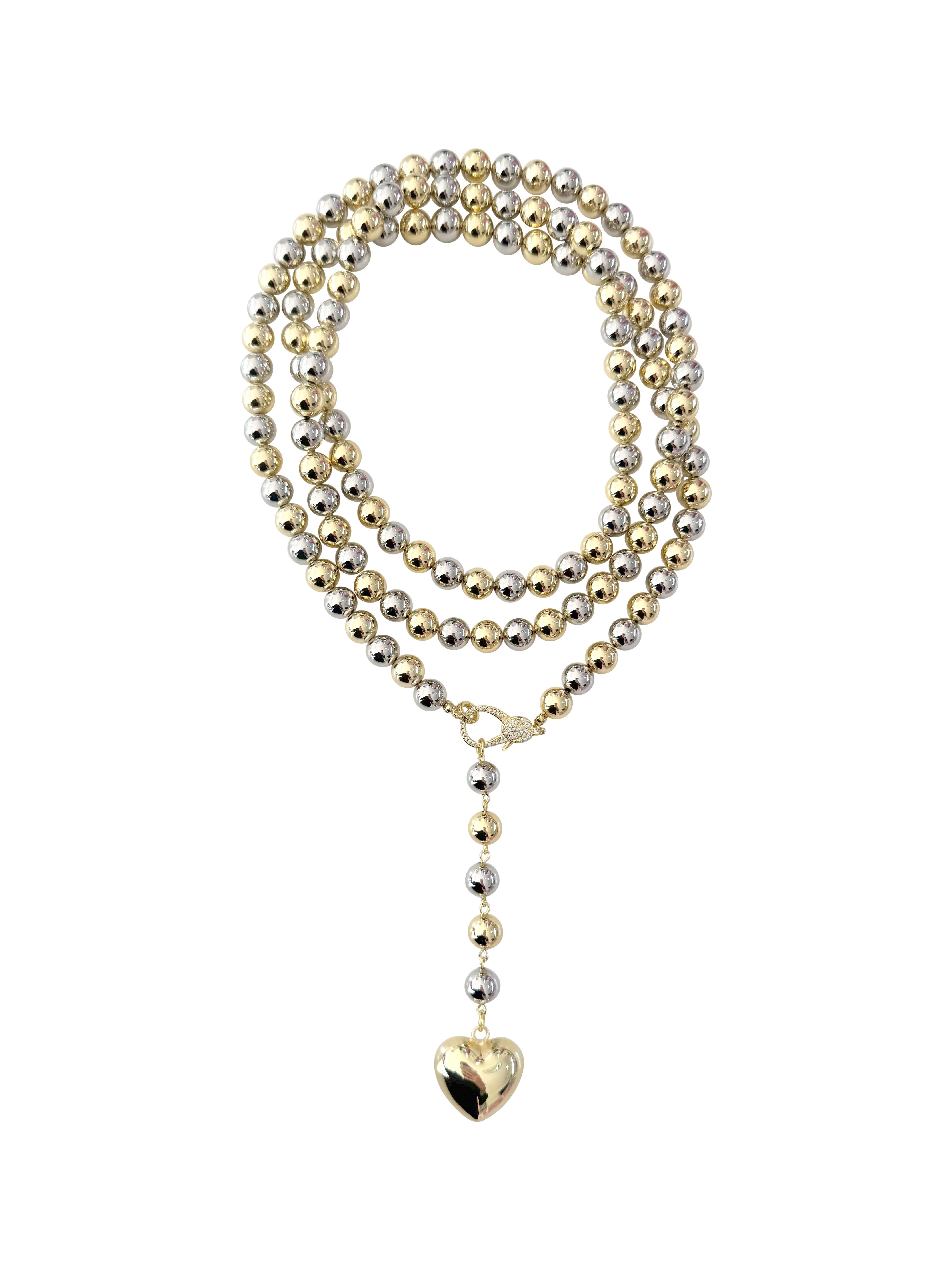 Gemelli - Wholesale Pendant/Charm Necklace - Elliot Beaded Wrap Heart Charm Necklace1
