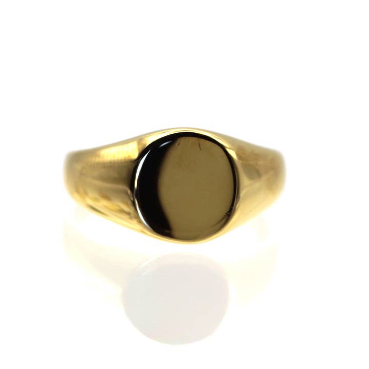 24K Gold Bold Signet Ring for wholesale by AdoreJ Jewelry Wholesale