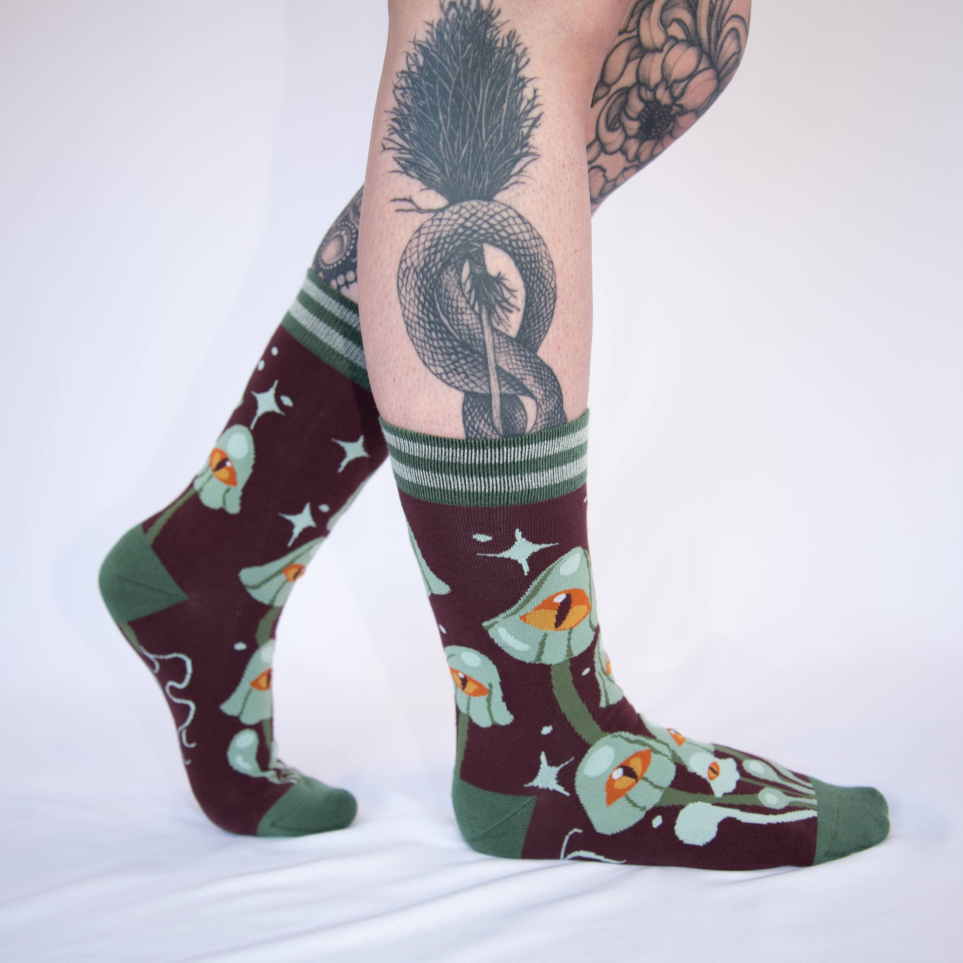 FootClothes LLC - Wholesale Socks - Unisex - Mystic Mushrooms Crew Socks11