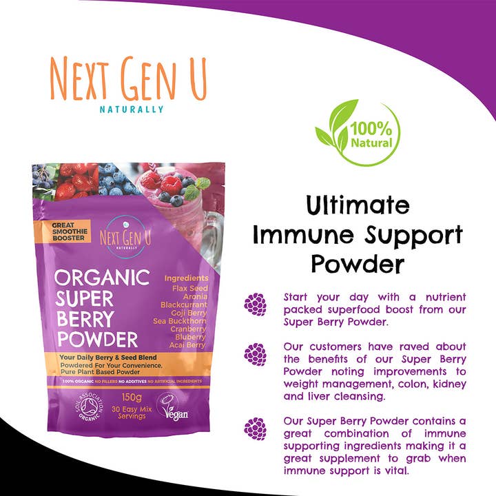 Next Gen U – wholesale Protein/superfood powder – Organic Super Berry Powder 150g
