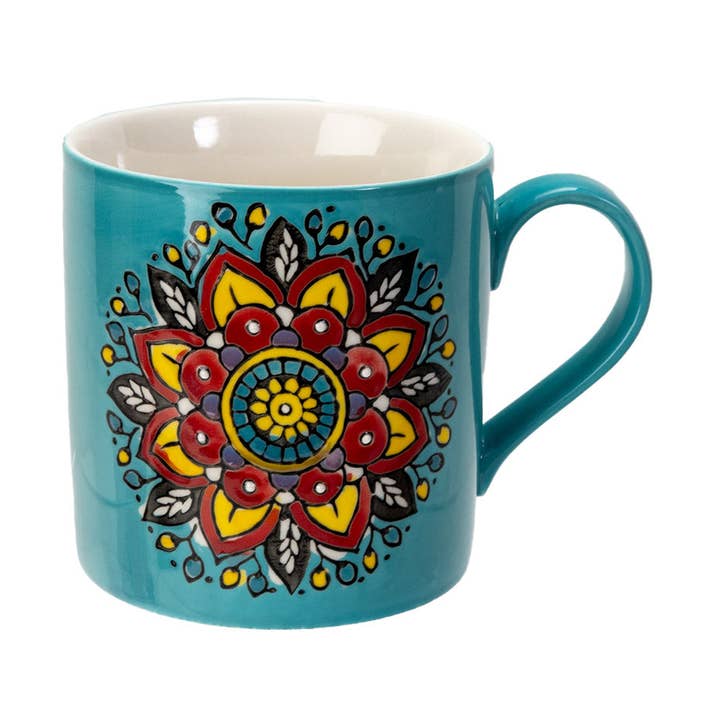 Mandala Vishuddha Seven Chakra 11oz Mug (4/32) for wholesale by Urban Tokyo