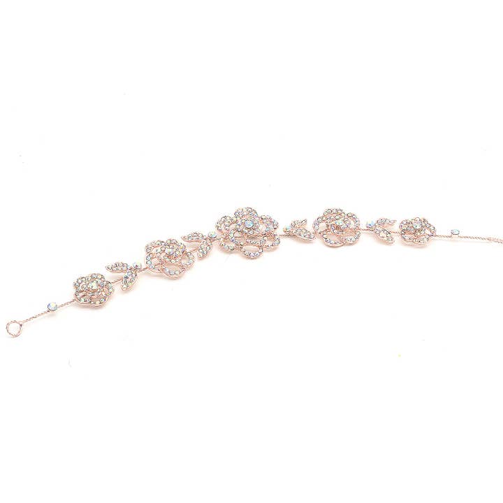 Diacly - Wholesale Hair Clip - Women's - Rose Detail Rhinestone Flexible Hair Deco Band