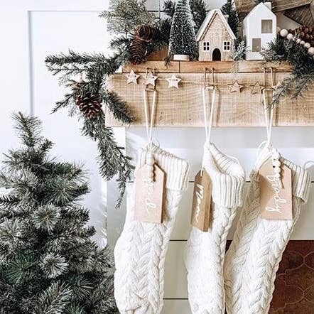 Busa Designs - Wholesale Holiday Stocking - Cream Hand-Knitted Stocking0