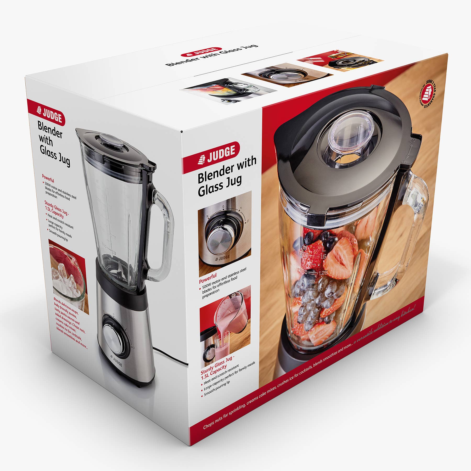Judge UK – wholesale Blender – Judge Electricals, Glass Jug Blender, 1.5L - UK PLUG8