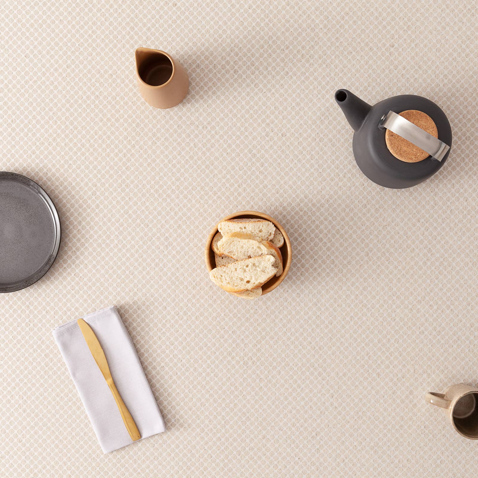 GAMUSI - Vente Nappes - Nappe imperméable jacquard coton géométrique LOSAN15