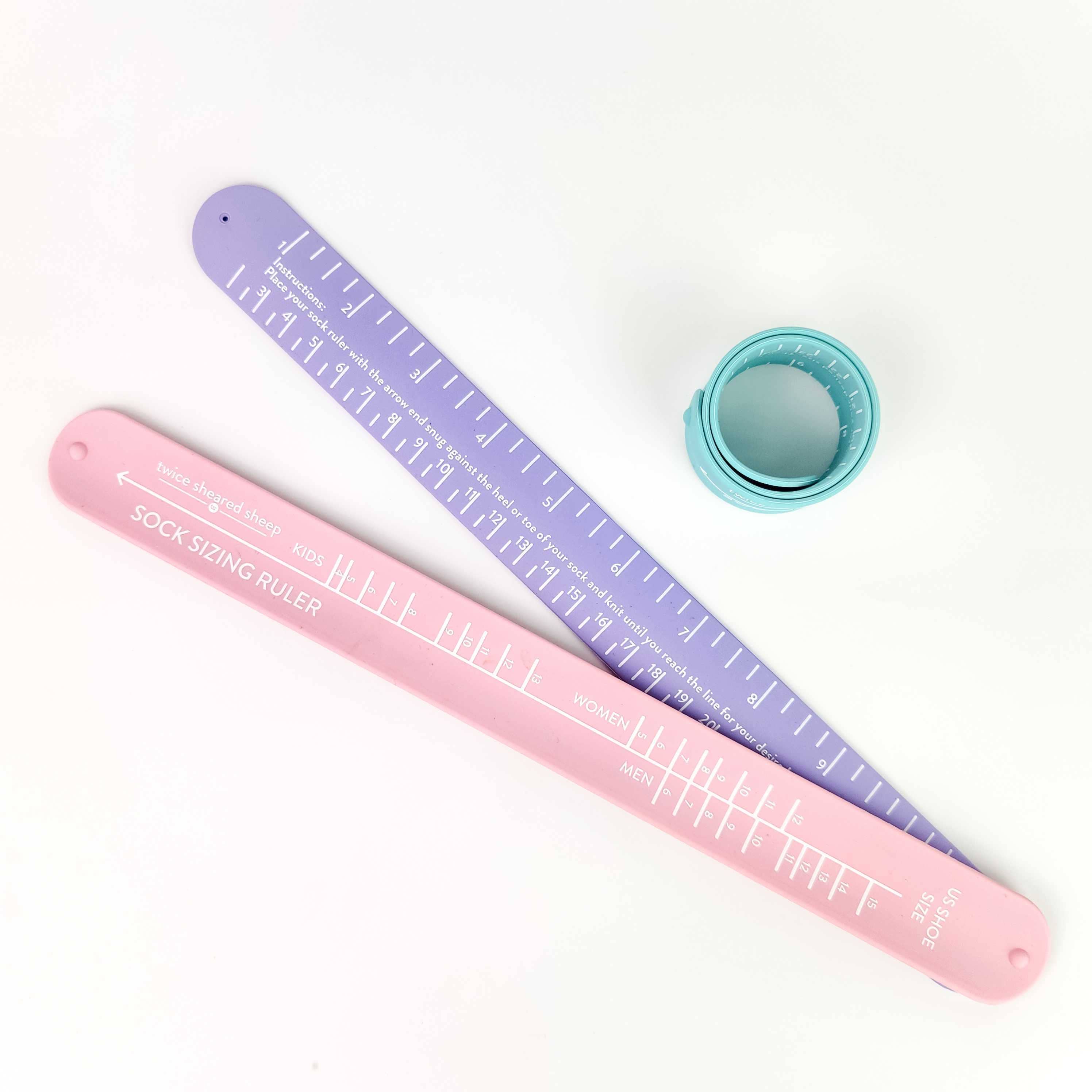 Twice Sheared Sheep – wholesale Knitting/Crochet Supplies – Sock Sizing Ruler - Sock Knitting Bracelet Ruler9