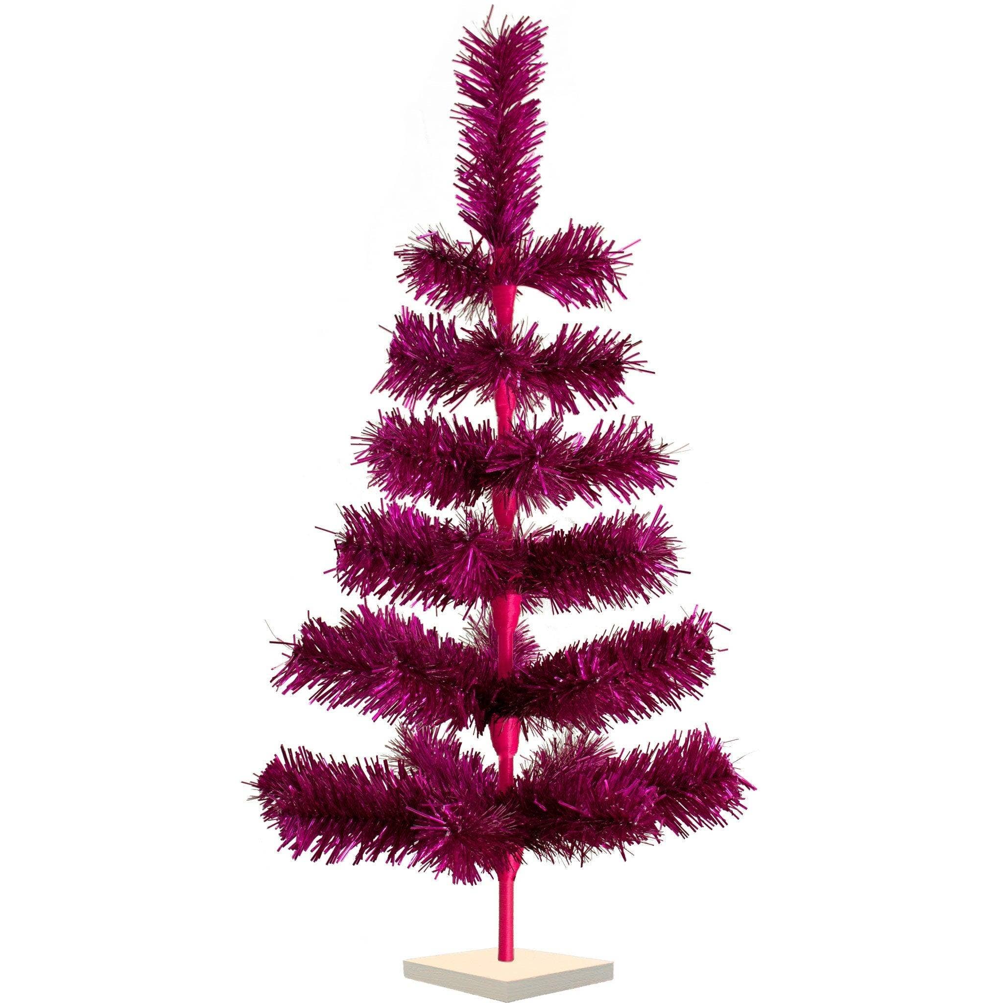 Lee Display - Wholesale Christmas Decoration - Fuchsia Tinsel Christmas Tree4