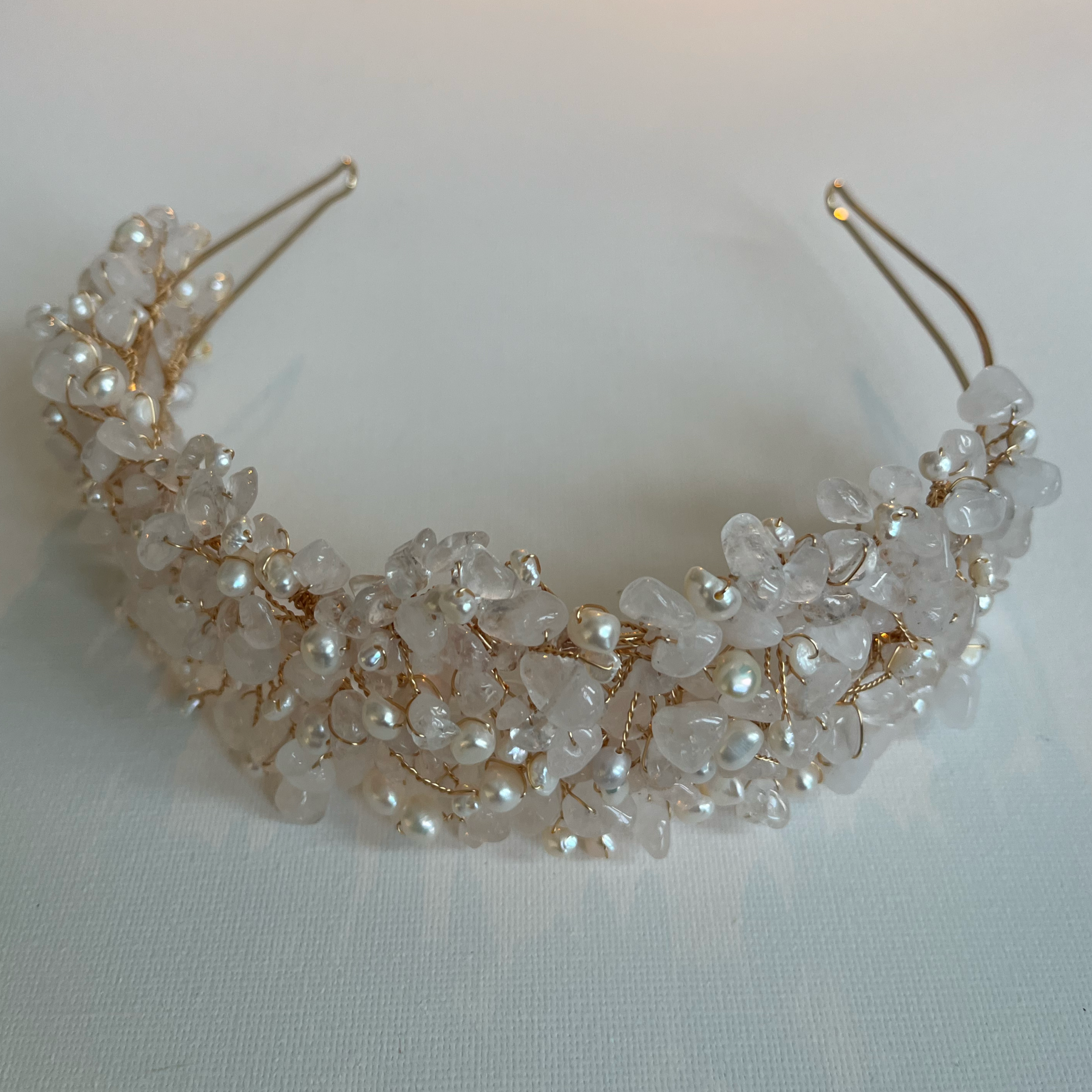 SallyJaneBridal - Wholesale Tiara - Women's - Selena Tiara Gold - bridal hair jewelry2