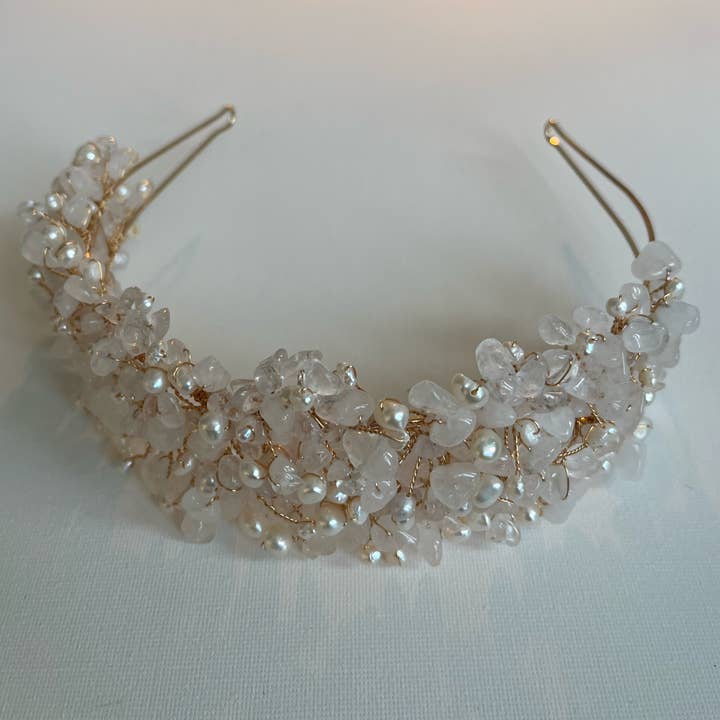 SallyJaneBridal - Wholesale Tiara - Women's - Selena Tiara Gold - bridal hair jewelry2