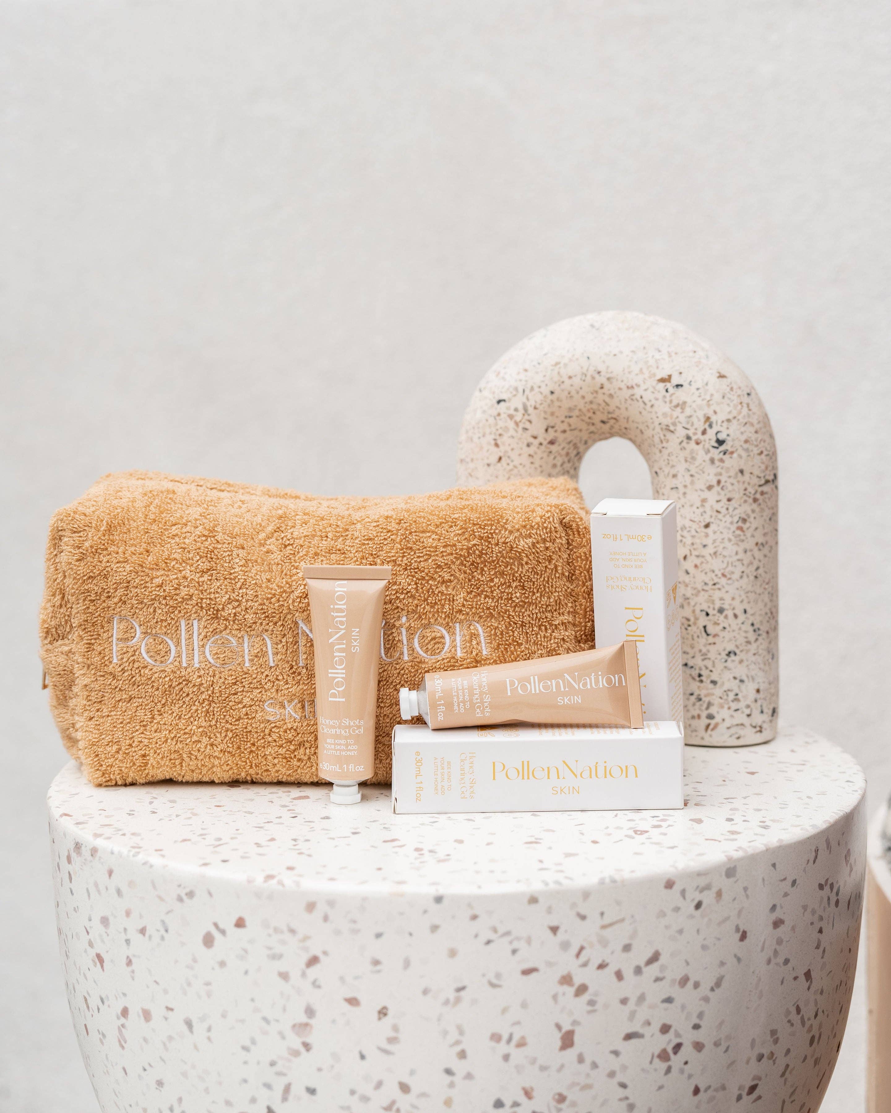 PollenNation Skin - Wholesale Makeup/Cosmetic Bag - Terry Towelling Bee-auty Bag3