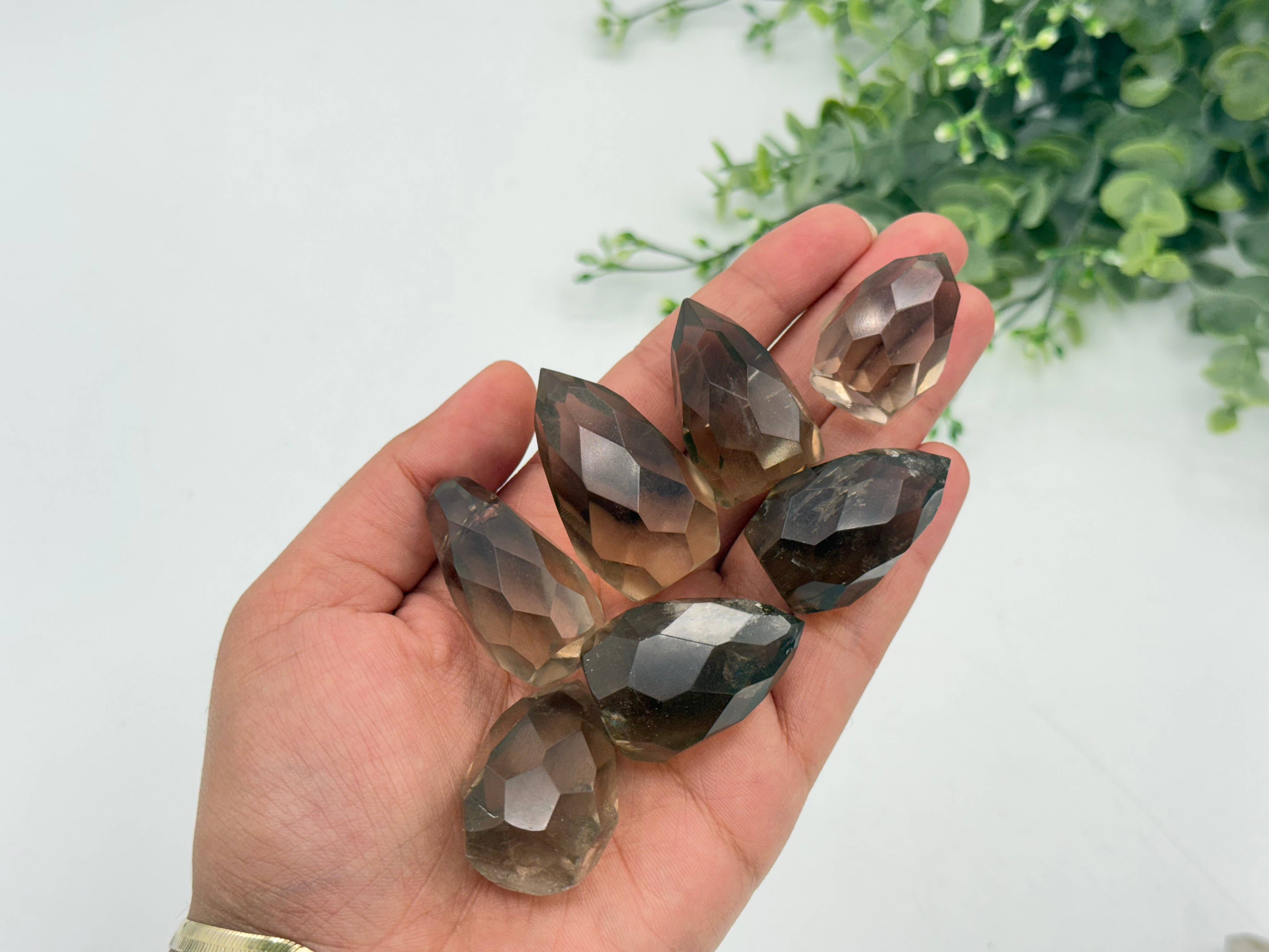 Meraki Gemstones - Wholesale Spiritual stone/crystal - Smoky Quartz Crystal Faceted Pear Shape5
