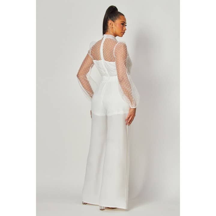 VIT SKIR ÄRMAD ELEGANT JUMPSUIT för wholesale på Faire2