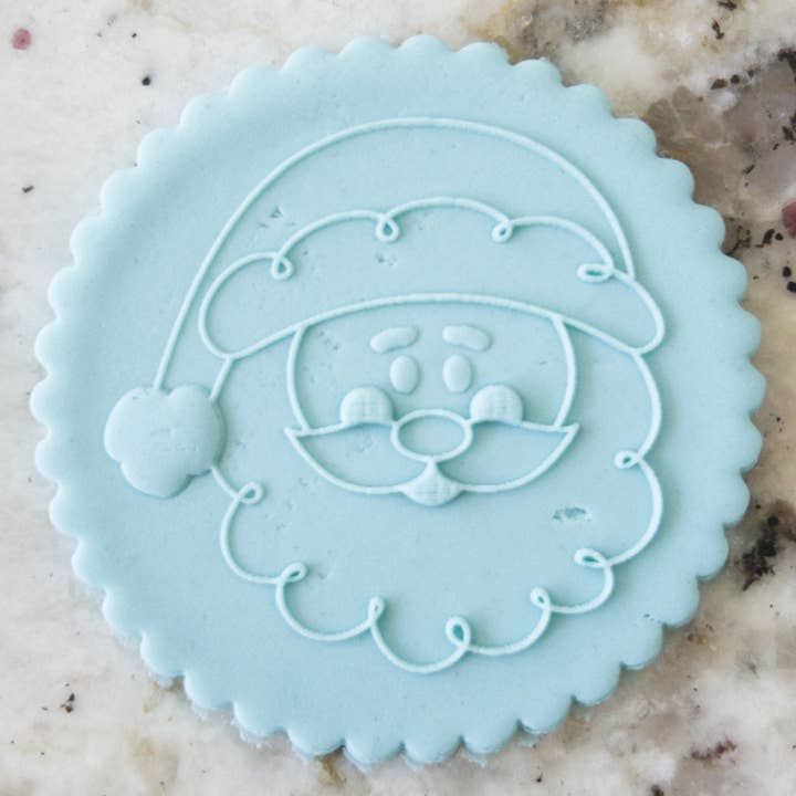 Cute Santa Face 2 POPup Embosser Cookie Biscuit Stamp Christmas for wholesale by Cut Bake Stamp