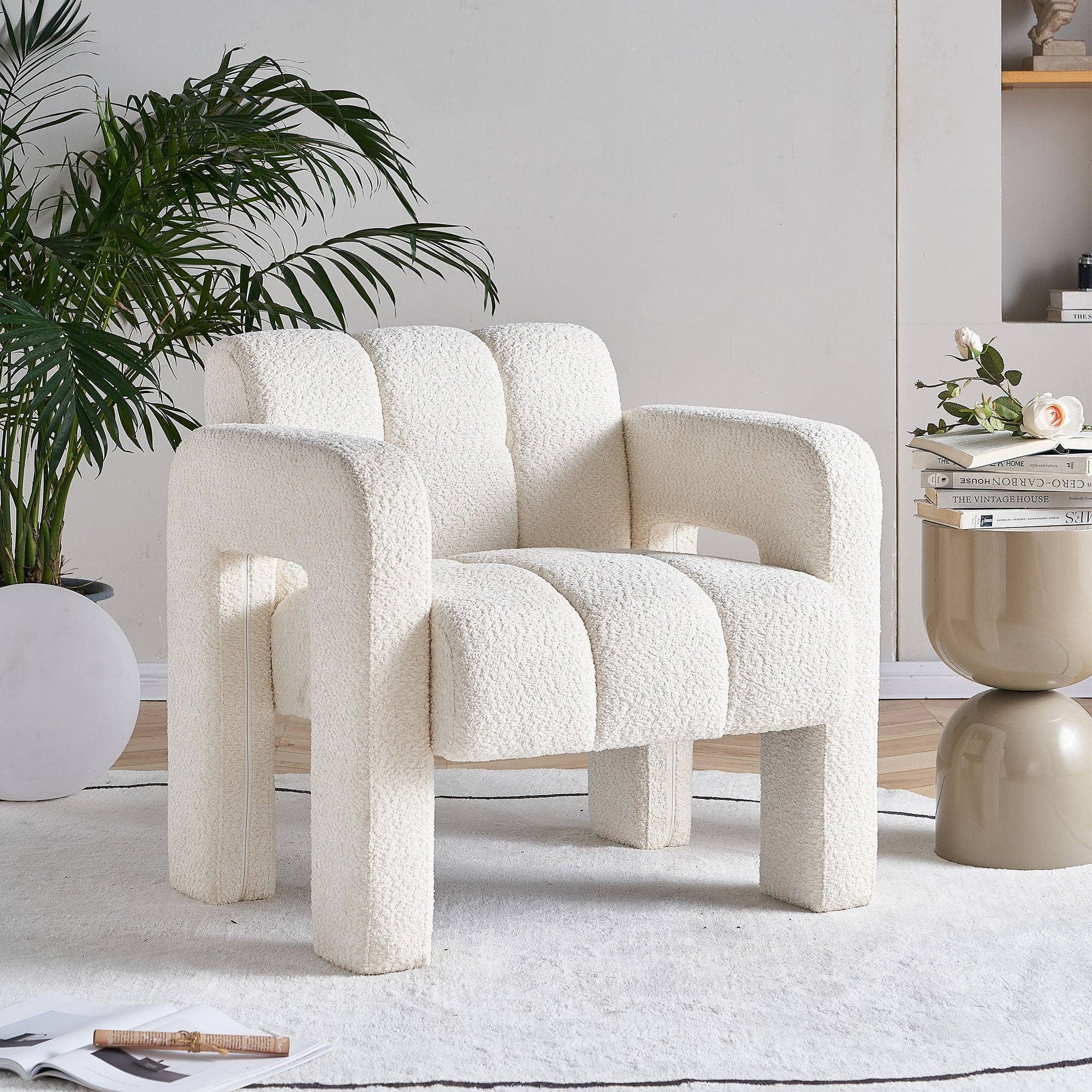 BlakOutlet - Wholesale Chair - 31.10" Wide Boucle Upholstered Accent Chair1