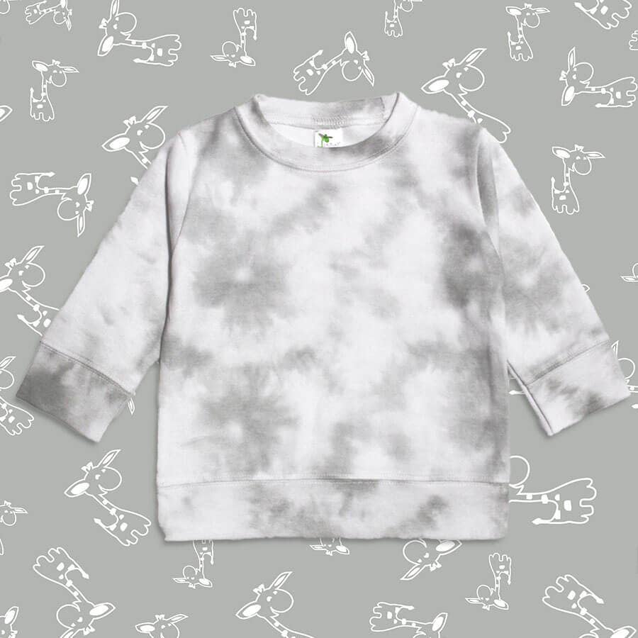 Laughing Giraffe – Engroshandel Sweatshirt - Børn – Småbørn Børn Pullover T-shirt Tie-Dye look Blank Åben Størrelse1