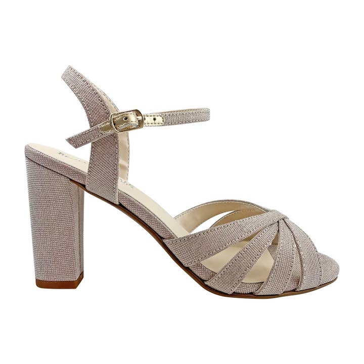 Benjamin Walk - Wholesale Low Heels - Women's - Maeve Shimmer Material Sandals with 2.5" Block Heel10