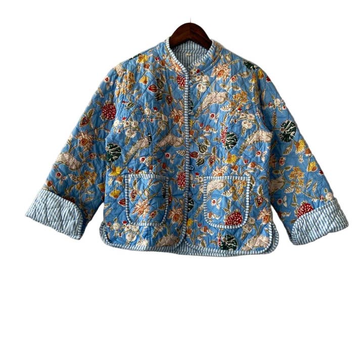 The Charlotte Jacket in Autumn Blooms for wholesale by Erin Donahue Tice