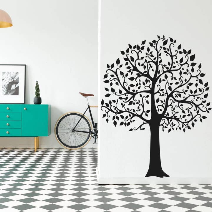 Autocollant mural « Arbre de Sérénité », Décalcomanie en vinyle d'inspiration naturelle, Art botanique pour la vente par Decords
