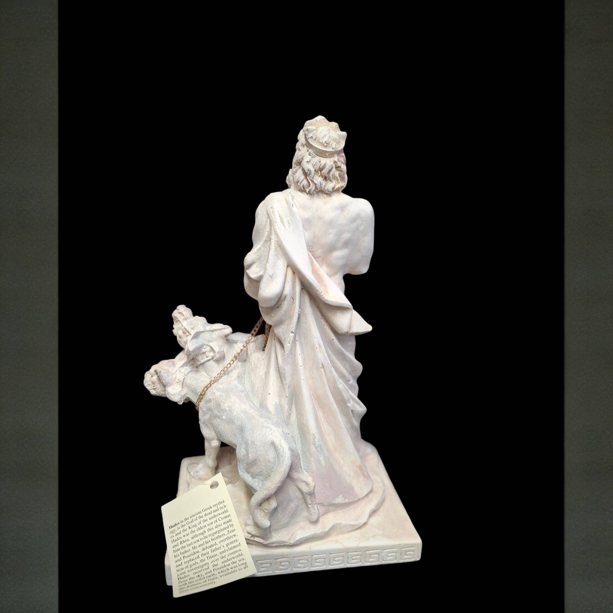 2 Greeks Inc - Wholesale Sculpture - Alabaster Statue of Hades with Cerberus – 10"3