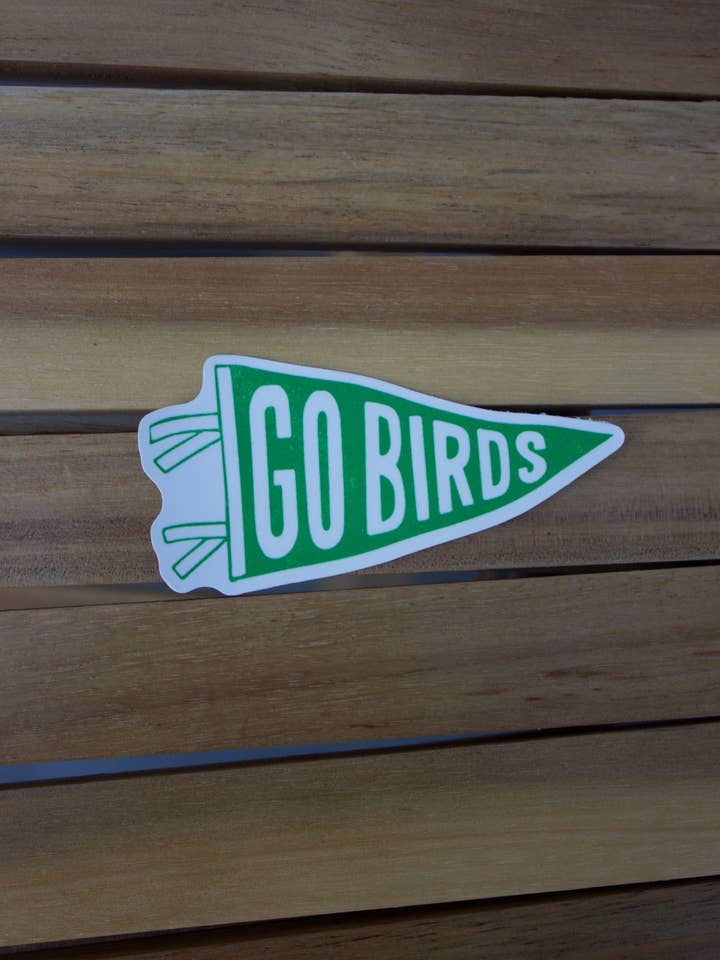 Go Birds Pennant Sticker for wholesale by Dainty Studios