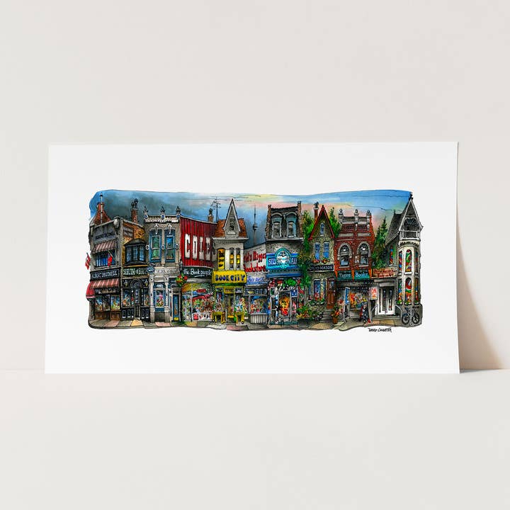Affiche de Literary Lane Toronto pour la vente par Totally Toronto Art/Sassy City Studio