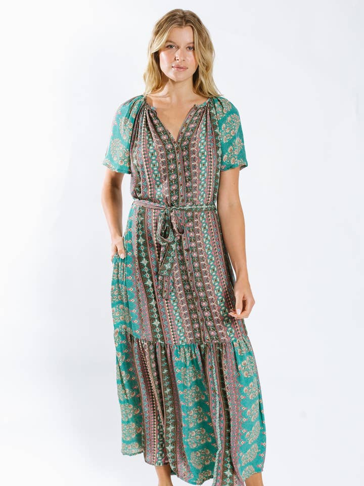 Nuha maxi-jurk met riem voor wholesale door RAGA