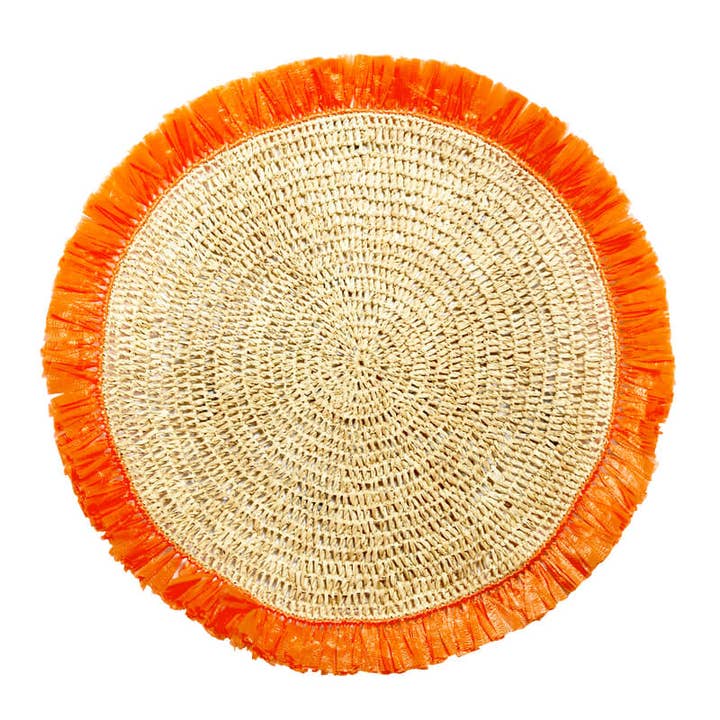 Woven Rattan Placemats - Orange for wholesale on Faire