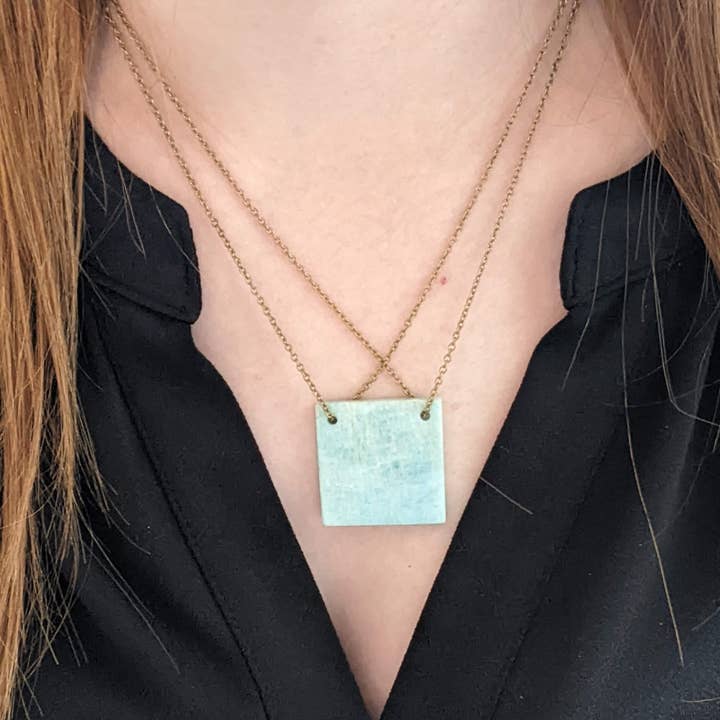 Collar de cadena doble amazonita para venta al por mayor de Dekko Trading