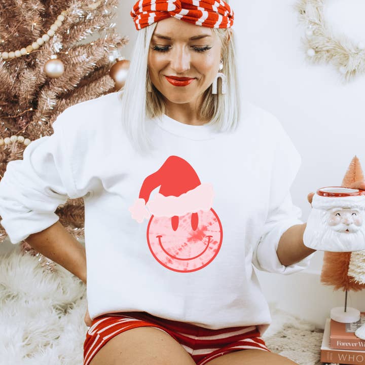 Moletom de Natal sorridente por atacado de Londas Trendy Tees