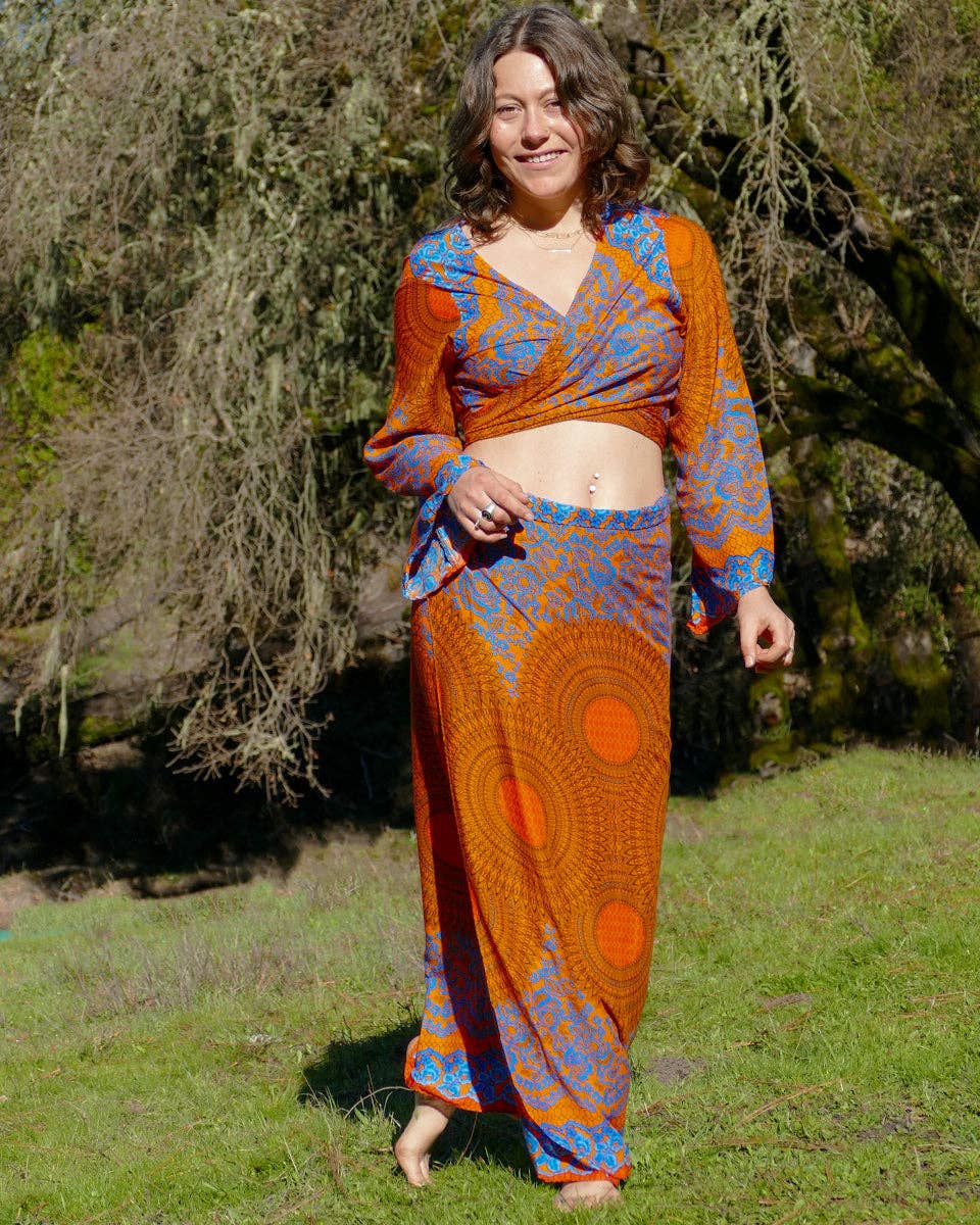 Zig Zag Asian Collection - Wholesale Blouse - Women's - Vivid Floral Mandala Wrap Top0