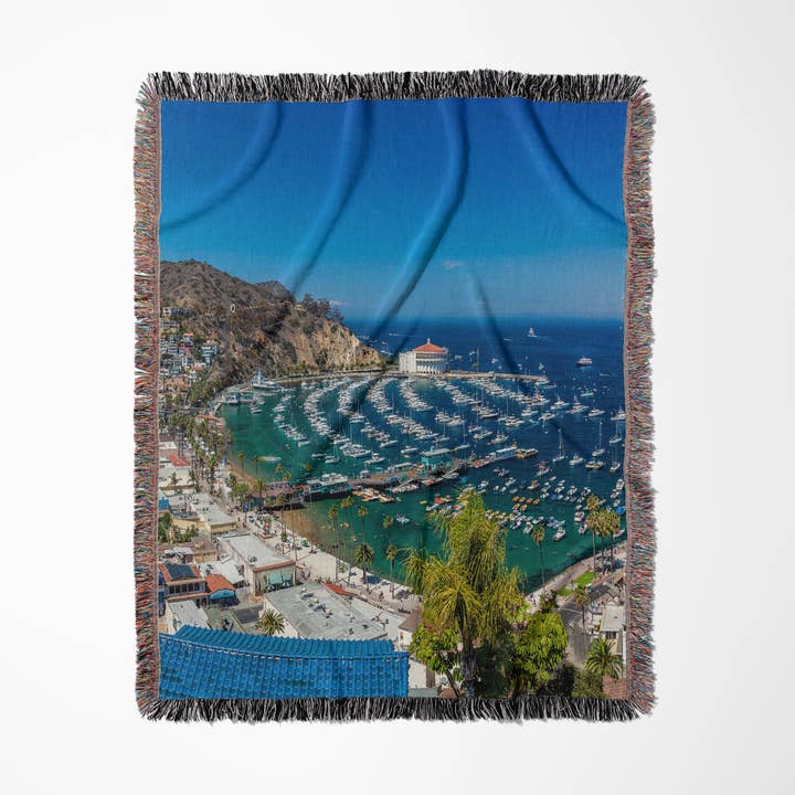 3dRose - Wholesale Throw Blanket - 3dRose, A Panorama of Avalon on Catalina Island , Blanket0