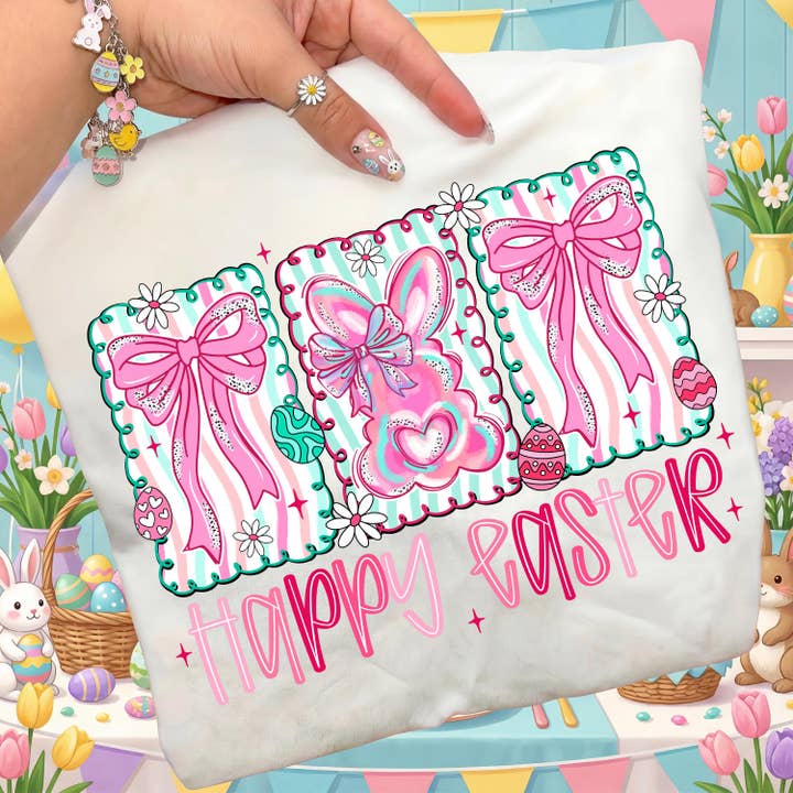 Glad Påske T-shirt, Påskehare Coquette Sweatshirt for engroshandel hos DLT Ecommerce