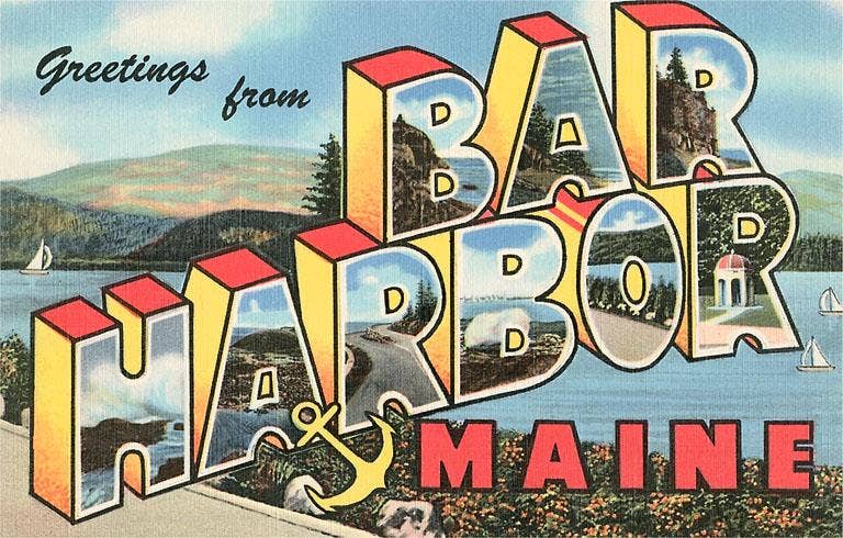 Found Image Press - Wholesale Stationery/Notecard Set - Greeting Card ME-275 Greetings from Bar Harbor0