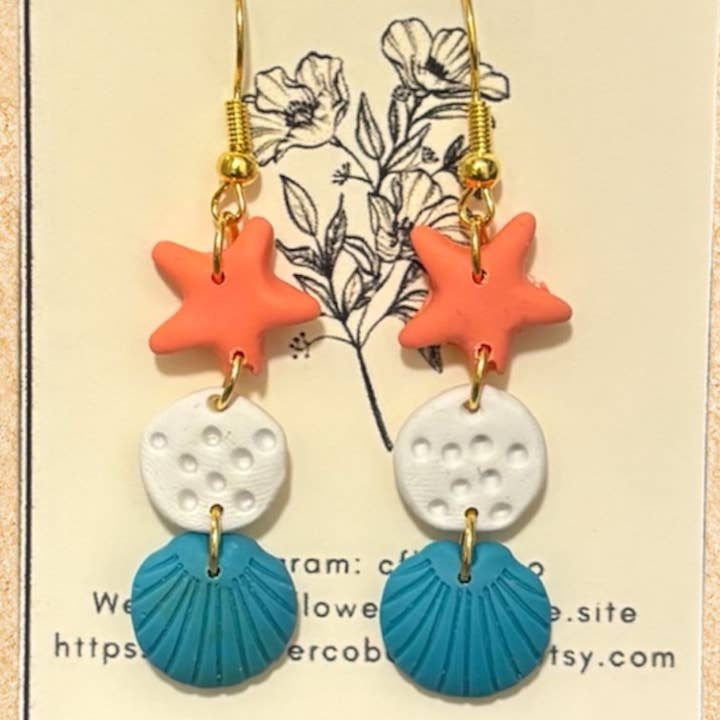 Smycken Sommarörhängen - Kustsnäckskal Sjöjungfru Statement för wholesale av CFlowerCo