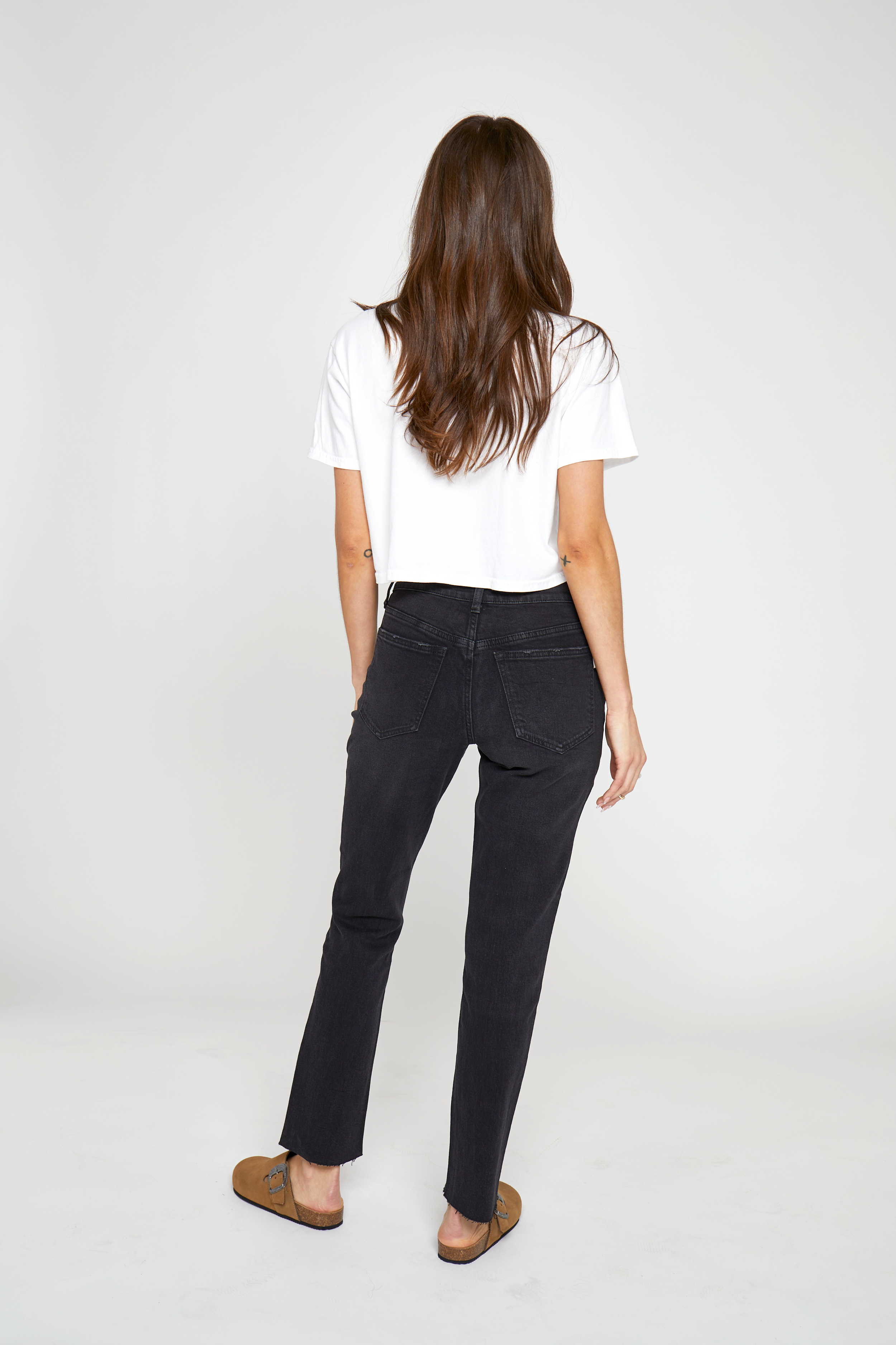 Crosby Mid Rise Relaxed Taper Jean, Washed Black  for wholesale on Faire1