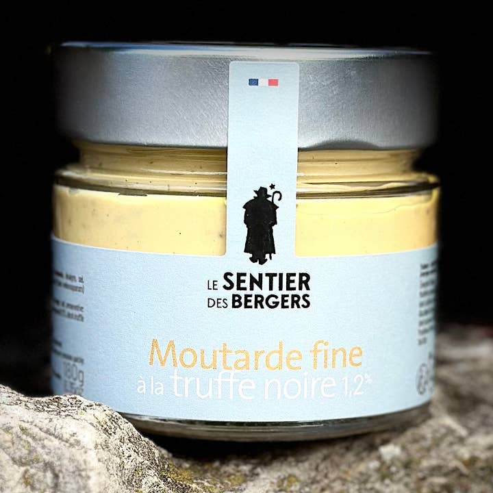 Black truffle mustard 1.2% - 180g for wholesale by Le Sentier des Bergers