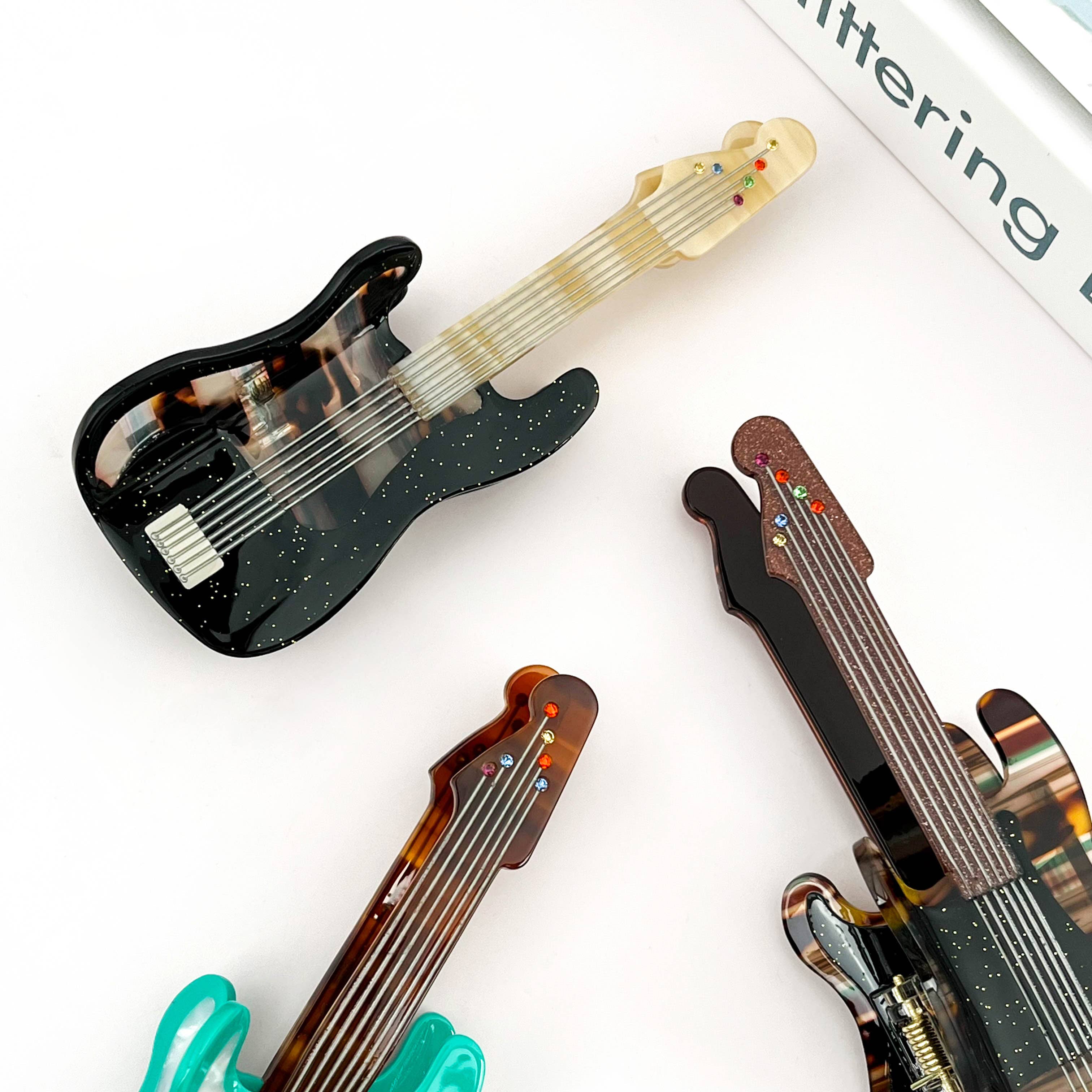 SoapElenGlen – wholesale Hair clip – Women’s – Acetate Electric Guitar Hair Clip, Rock Band Claw Clip5