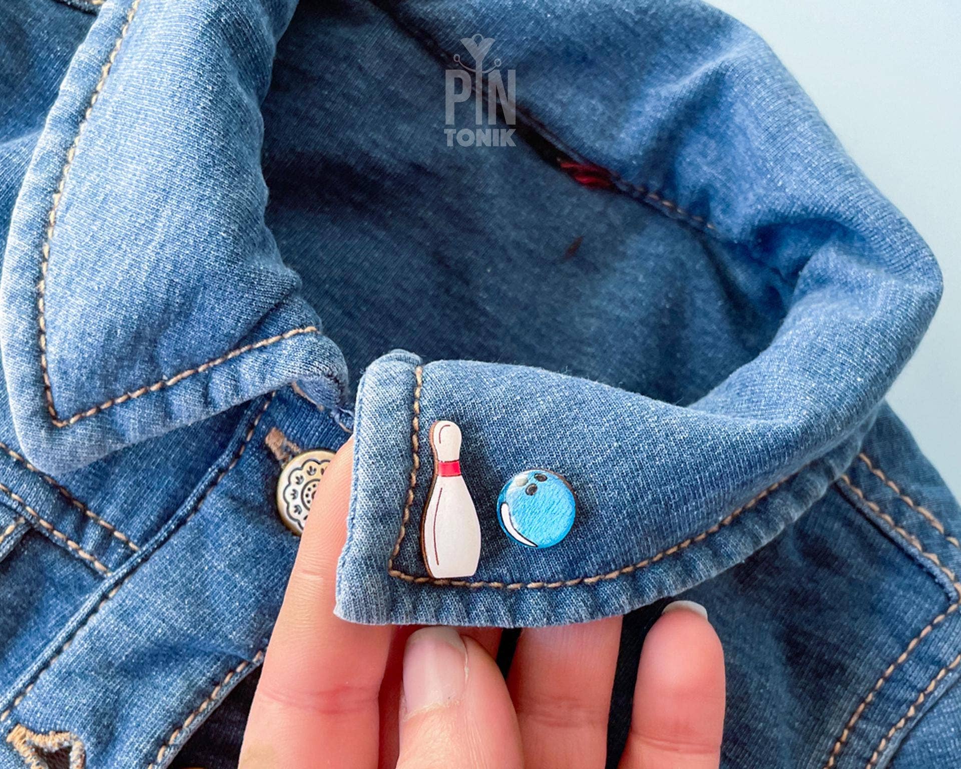 PinTonik – wholesale Lapel pin/button – Bowling Pins Ita Bag Pins: Game Day Team Jewelry Set1