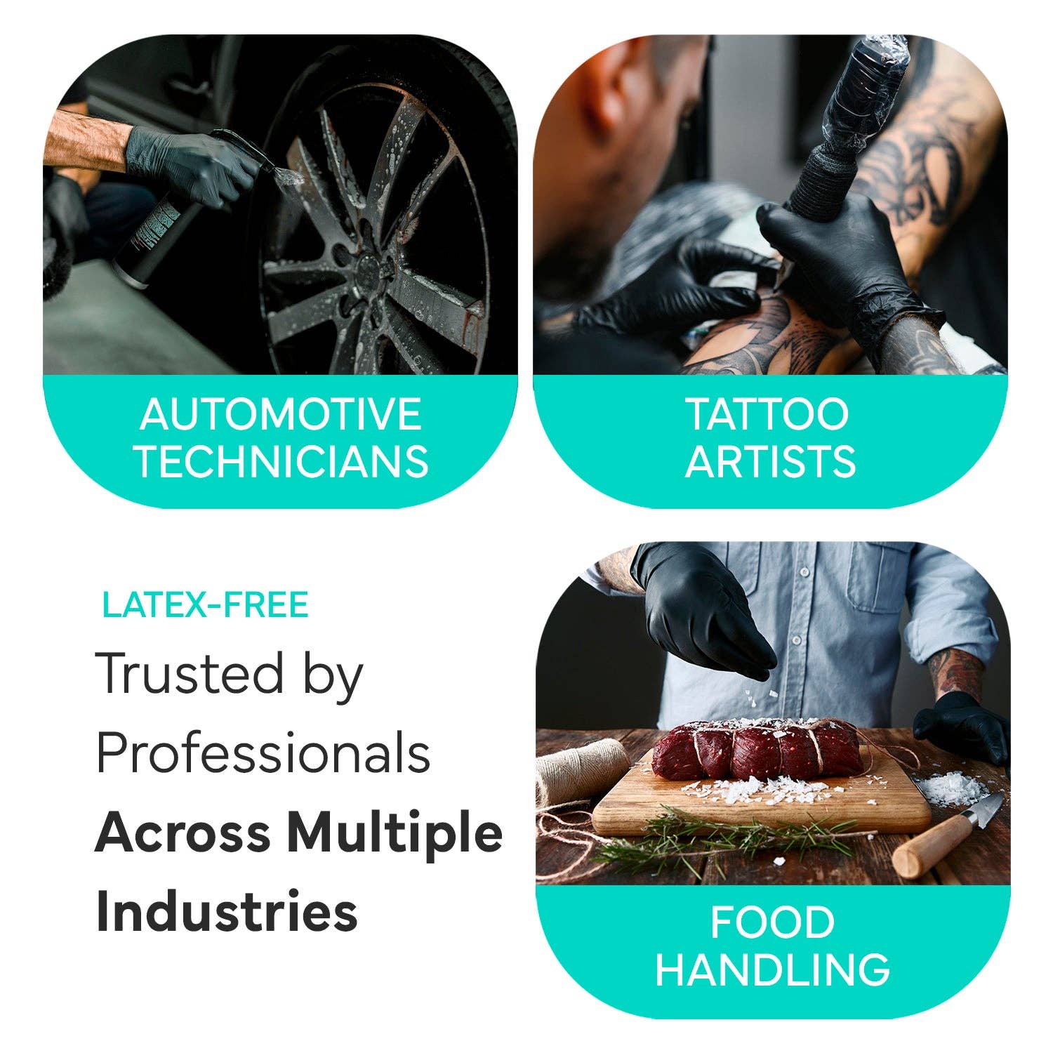 OWELL LLC - Wholesale Cleaning Gloves - OWELL Pro Grade 4mil Black Nitrile Gloves (10 - 100 Count)6