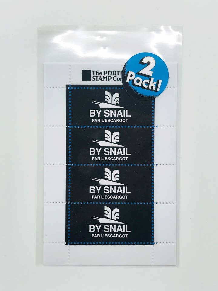 By Snail Lick & Stick Stamps - Confezione da 2 pezzi neri e blu per la vendita all'ingrosso da parte di The Portland Stamp Company