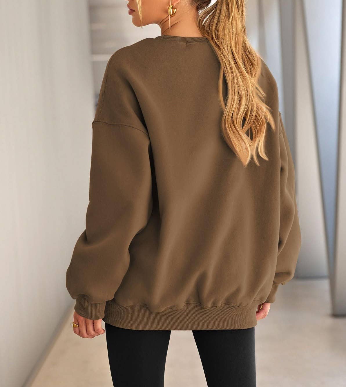 Masyal - Wholesale Sweatshirt - Women's - Women Oversize Fleece Crew Neck Sweatshirts13