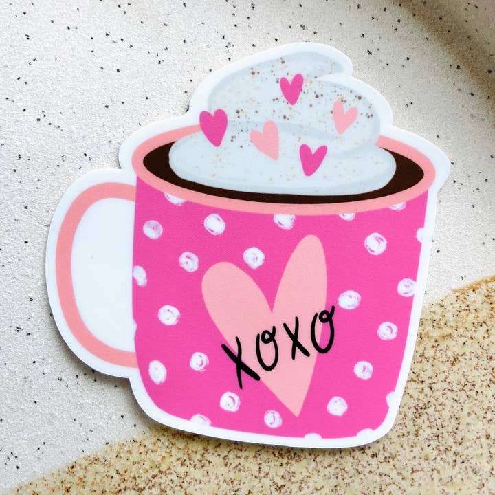 Makerie Day - Wholesale Sticker - Valentine's Day Hot Cocoa Mug Sticker0