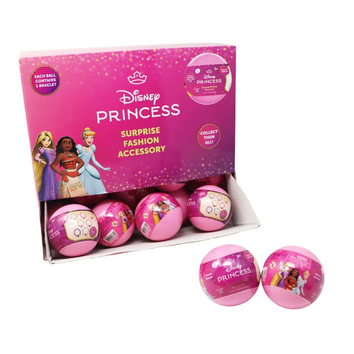 Pink Poppy - Wholesale Beaded bracelet – Kids - Disney Princess Jewellery Surprise Balls - (Pack Size:32)